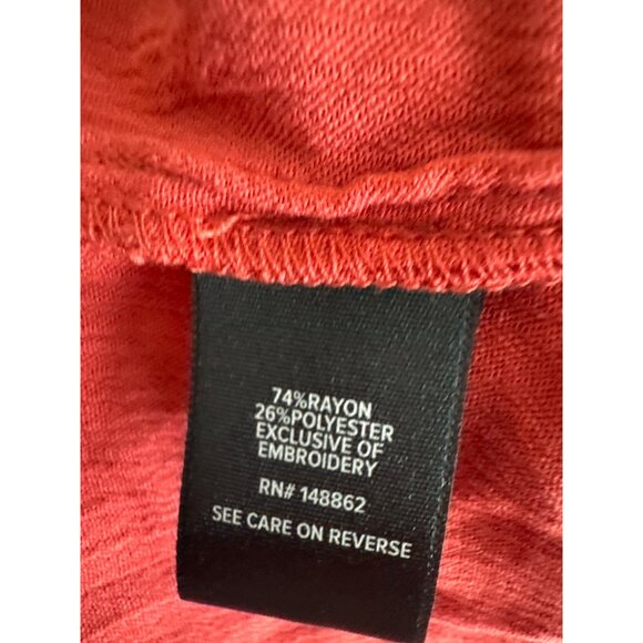 Torrid Womens Embroidered orange crinkle Blouse Size 3X Long Sleeve - Picture 6 of 7